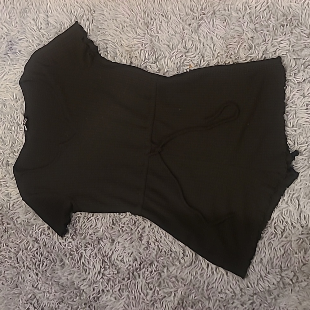 Womens Black Tie Front Jumper, Sheen, Medium